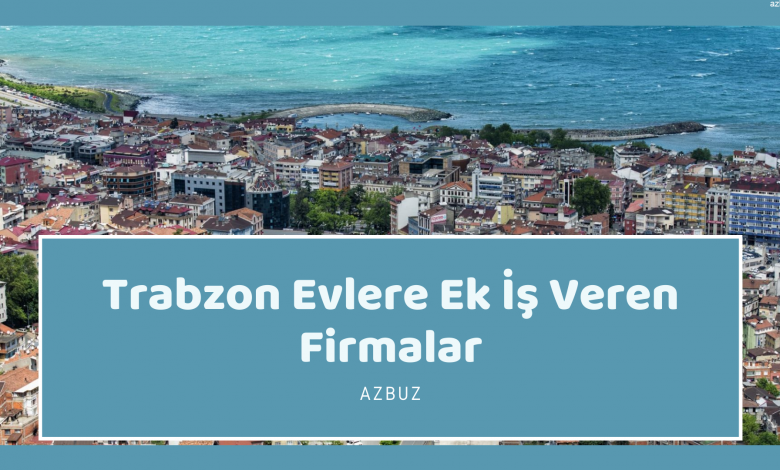Trabzon Evlere Ek İş Veren Firmalar – Ekiş İlanları 2020
